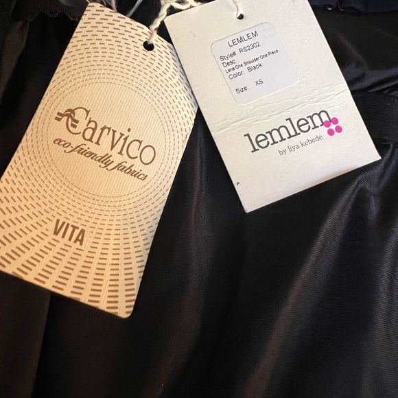 NWT LEMLEM Lena One Shoulder One Piece Black & White Swimsuit- Sz Xs - Picture 9 of 11